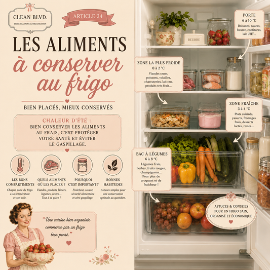 ARTICLE 34 : Les aliments à conserver au réfrigérateur