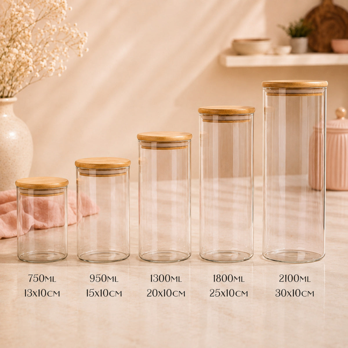 Bocaux en Verre et Bamboo