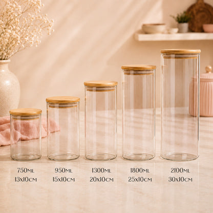 Bocaux en Verre et Bamboo