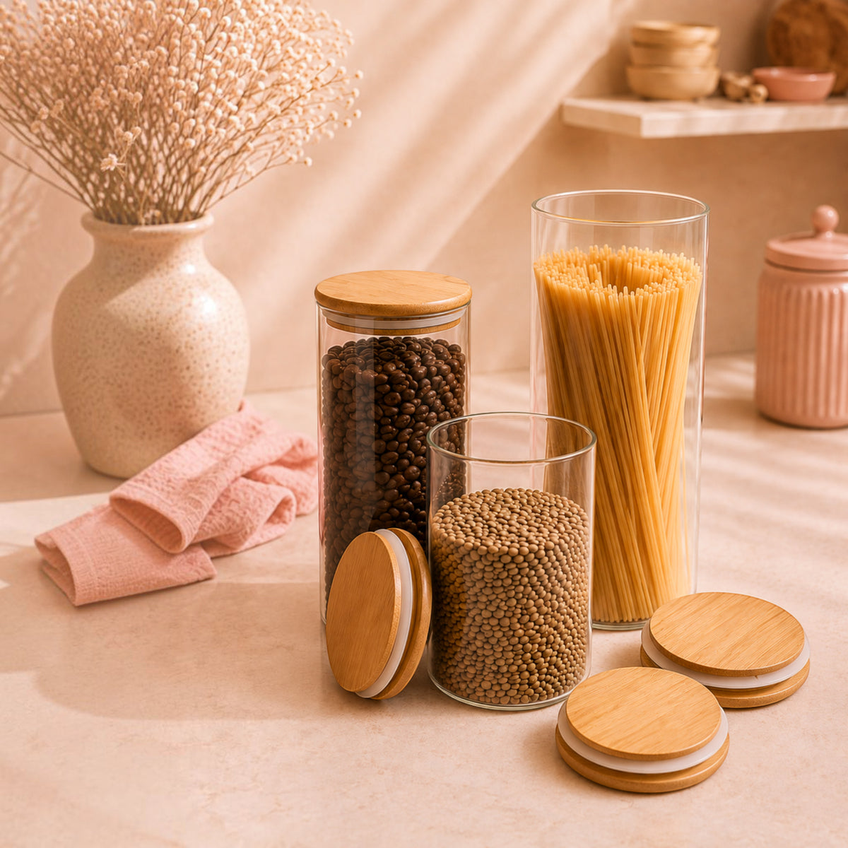 Bocaux en Verre et Bamboo