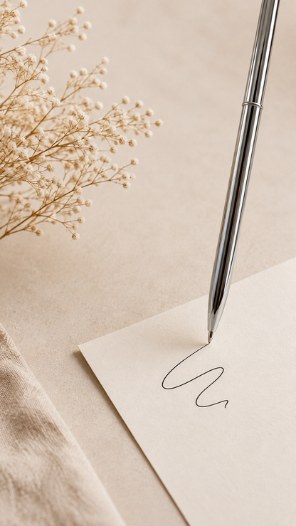 Stylo élégant encre noir avec pochon velour