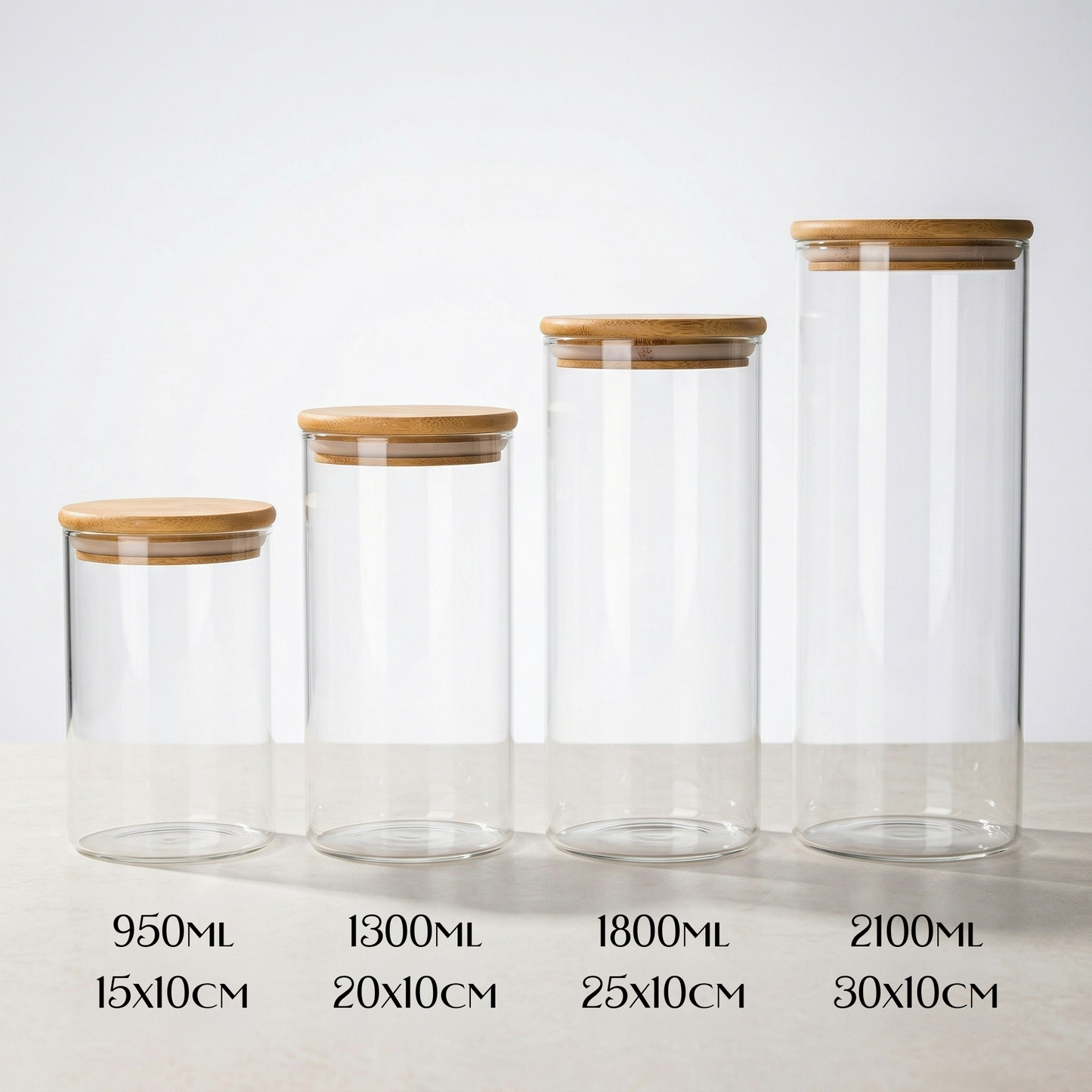 Bocaux en Verre et Bamboo