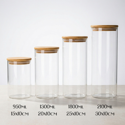 Bocaux en Verre et Bamboo