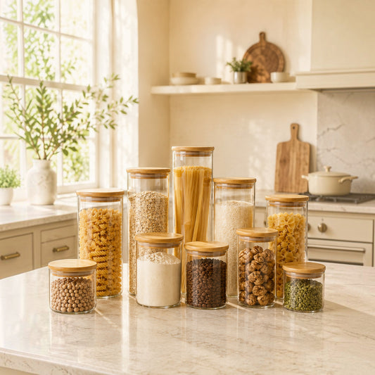 Bocaux en Verre et Bamboo