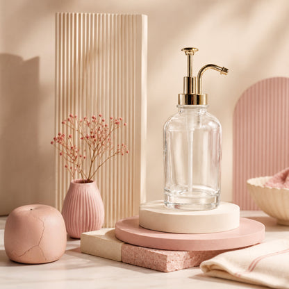 Distributeur à sirop en verre 500 ml – Pompe Or ou Argent