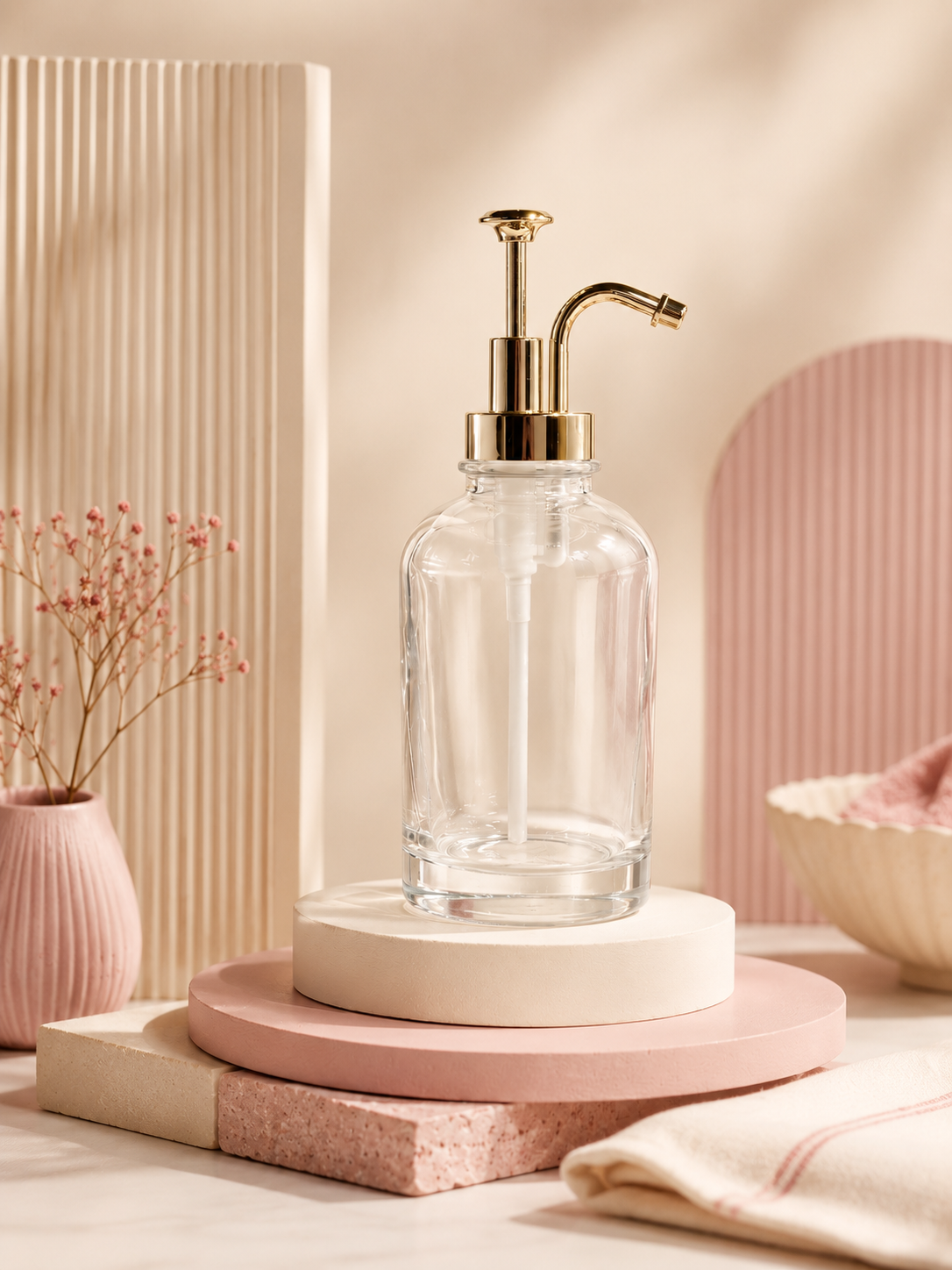 Distributeur à sirop en verre 500 ml – Pompe Or ou Argent
