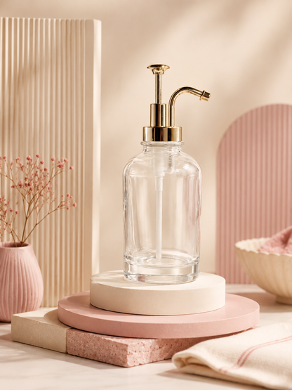 Distributeur à sirop en verre 500 ml – Pompe Or ou Argent