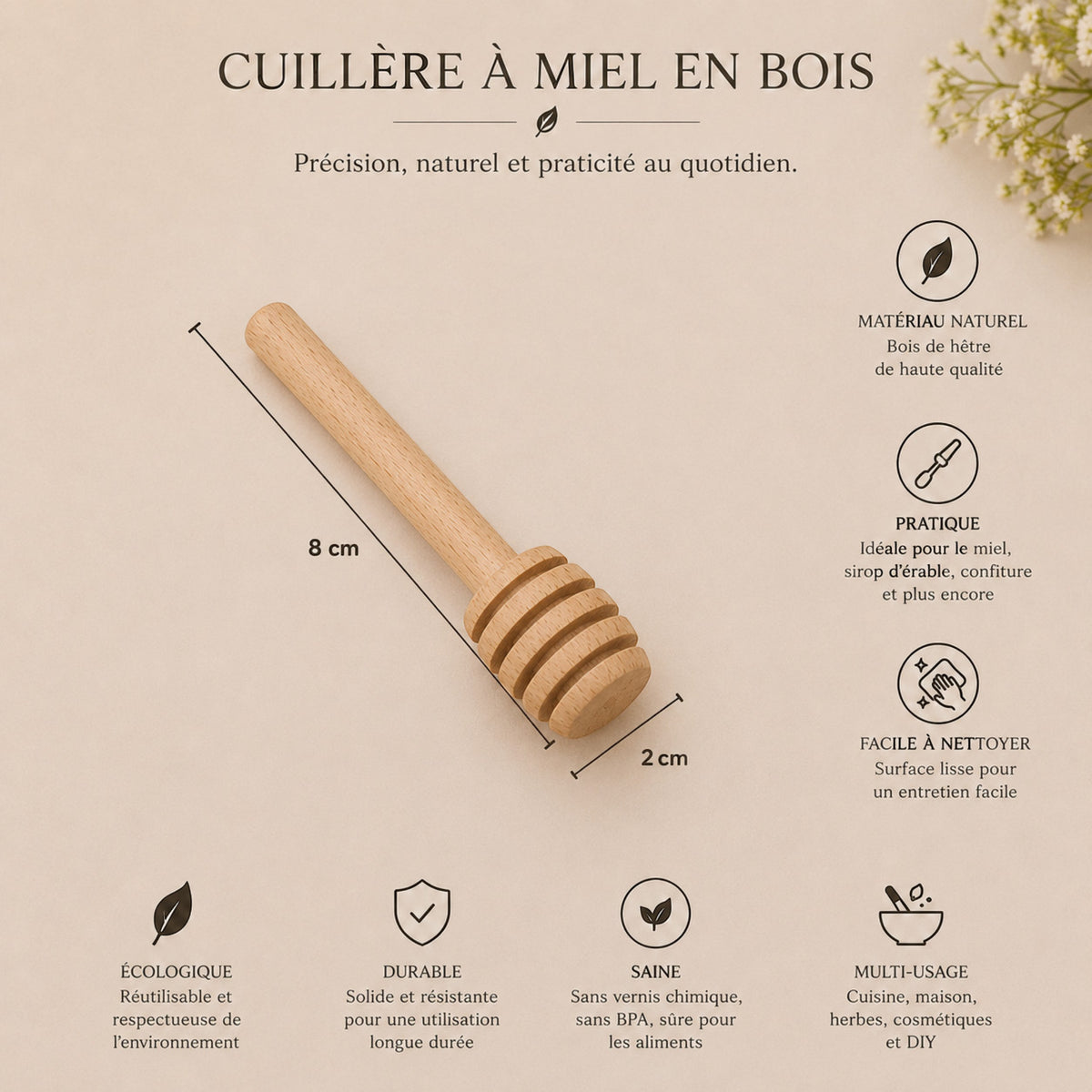 Cuillère Miel en bois