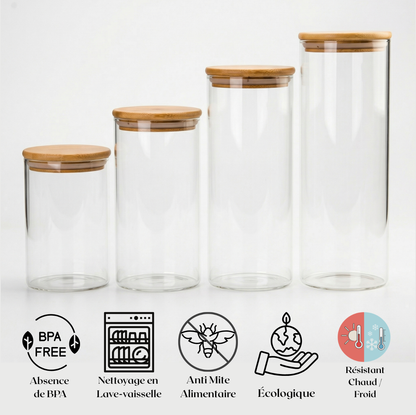 Bocaux en Verre et Bamboo