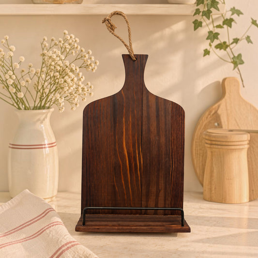Planche support livre de cuisine acacia