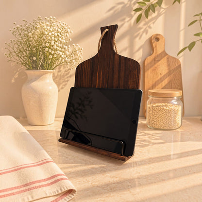 Planche support livre de cuisine acacia