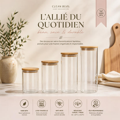Bocaux en Verre et Bamboo