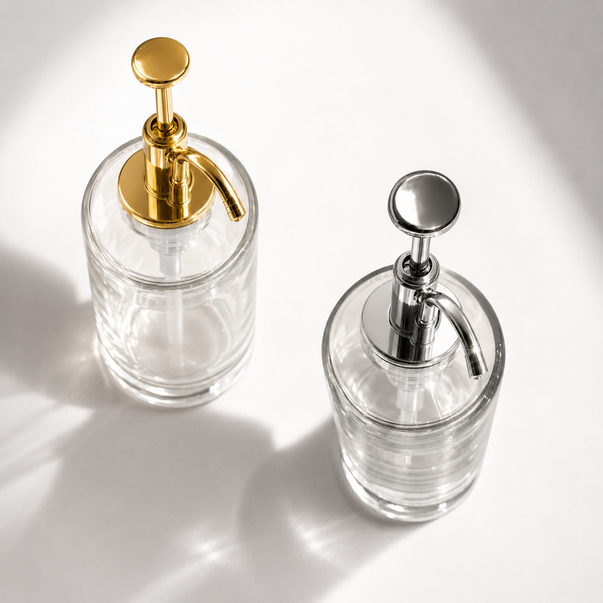 Distributeur à sirop en verre 500 ml – Pompe Or ou Argent
