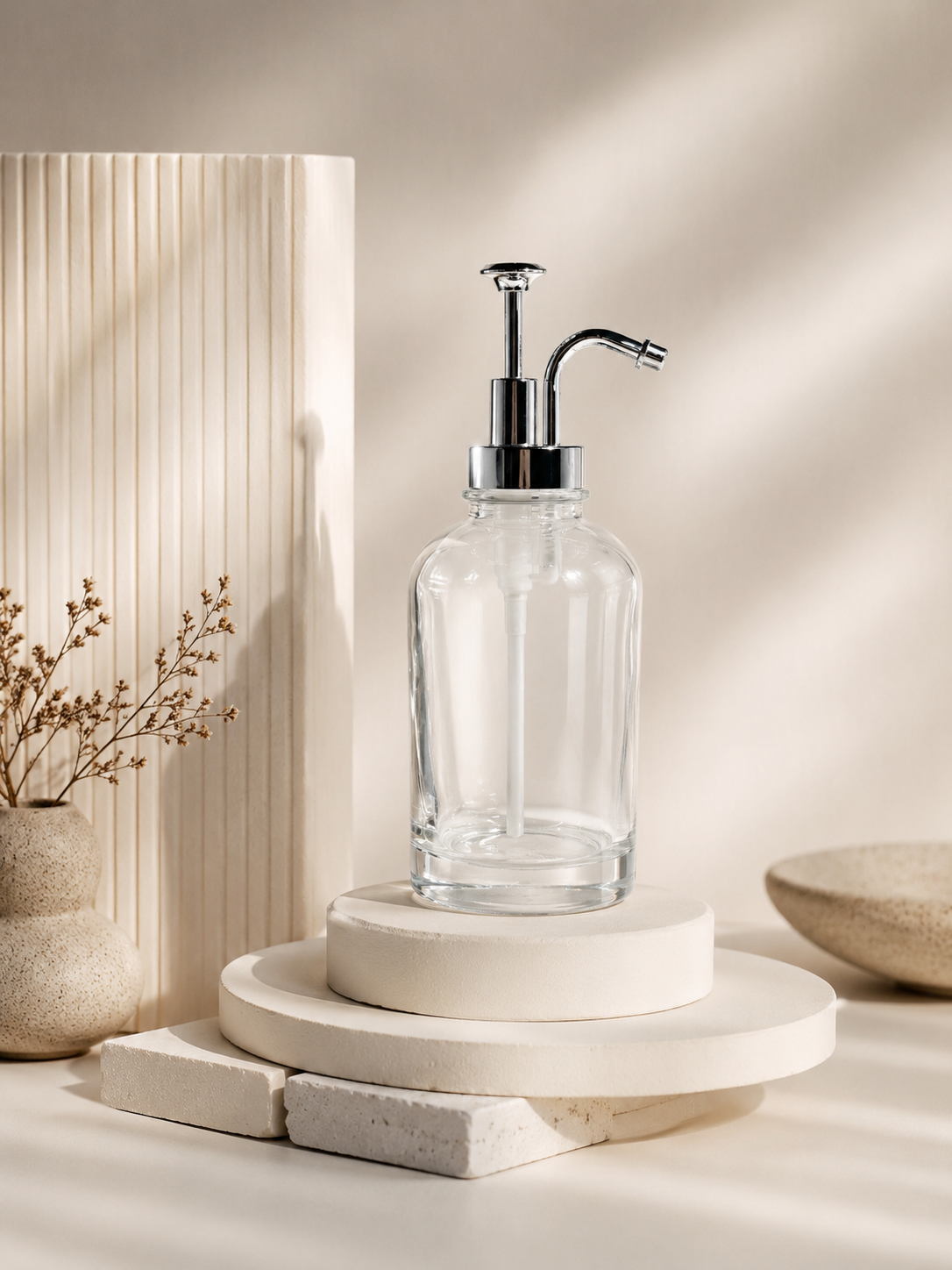 Distributeur à sirop en verre 500 ml – Pompe Or ou Argent