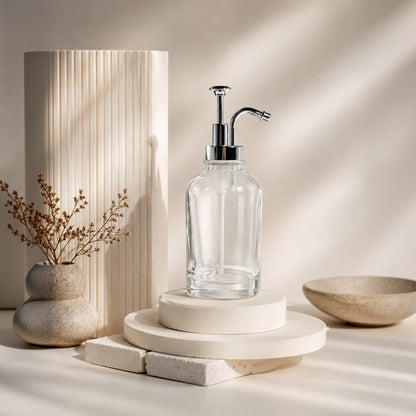 Distributeur à sirop en verre 500 ml – Pompe Or ou Argent