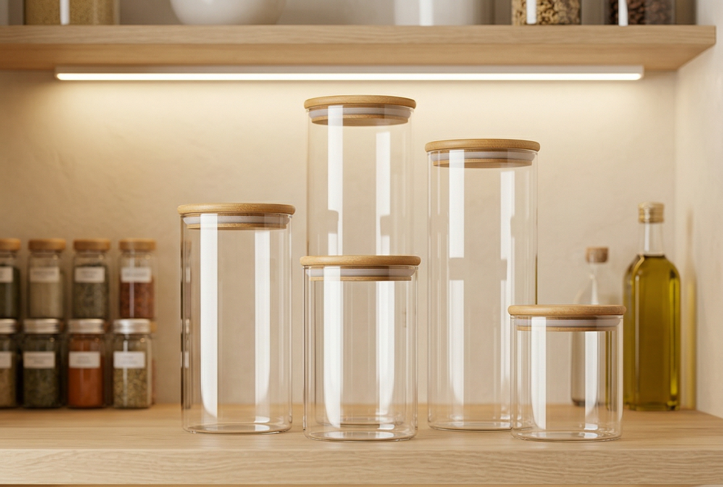 Bocaux en Verre et Bamboo