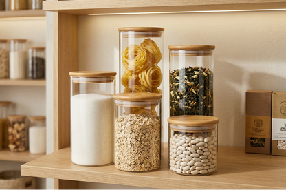 Bocaux en Verre et Bamboo