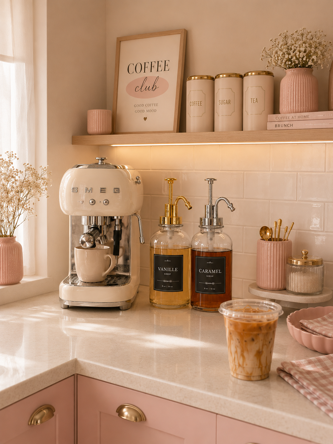 Distributeur à sirop en verre 500 ml – Pompe Or ou Argent